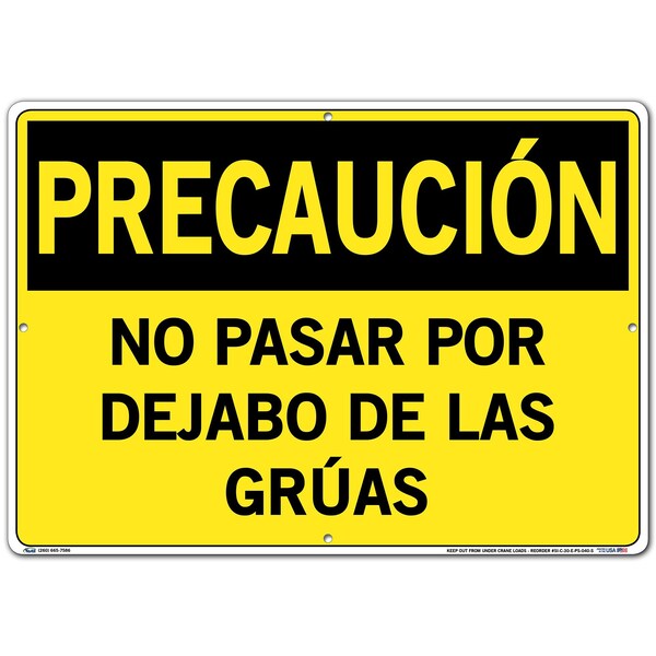 Polystyrene Sign, 14-1/2" Height, 20-1/2" Width, Polystyrene, Rectangle, Spanish
